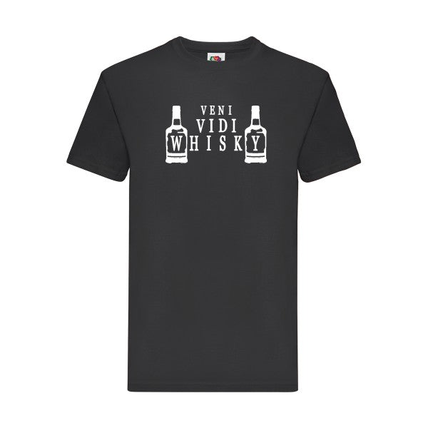 T-shirt|VENI VIDI WHISKY |flex Blanc| Fruit of the loom 205 g 