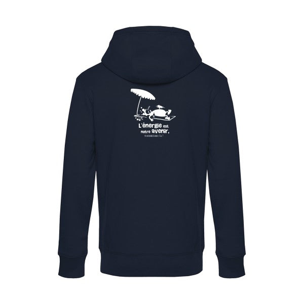 l-energie-est-notre-avenir sweat shirt original Navy Blue flex Blanc impression Dos