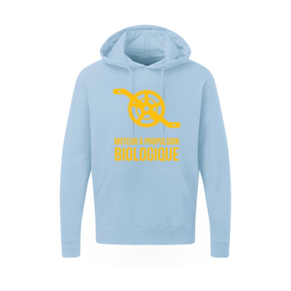 Cyclisme & écologie jaune Or |Sweat capuche imprimé homme