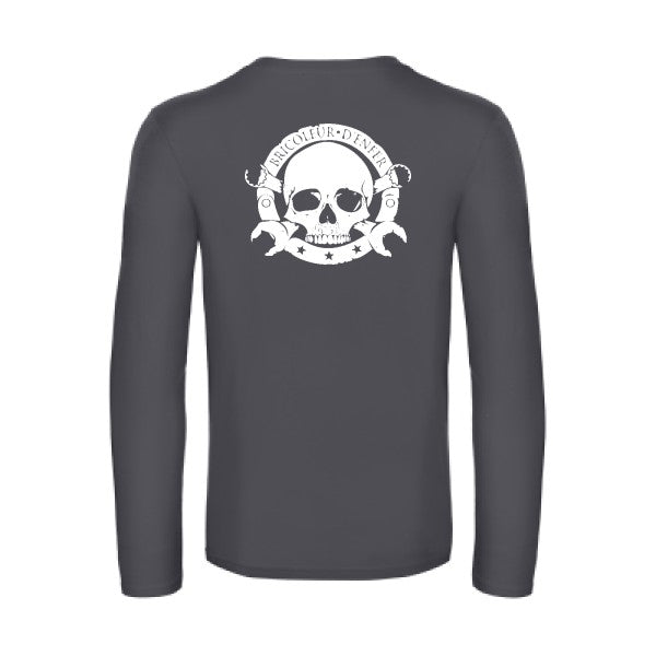 bricoleur d enfer - t shirt- manches- longues- original- humour- Dark Grey impression Dos
