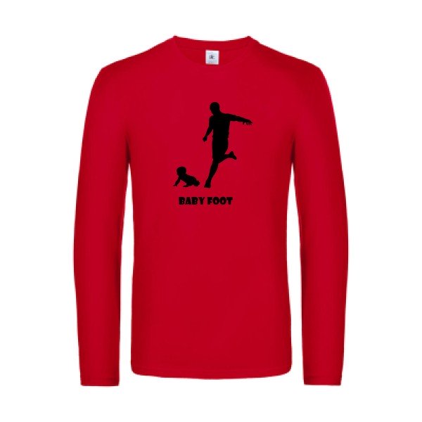 baby foot - t shirt- manches- longues- original- humour- Red impression Face