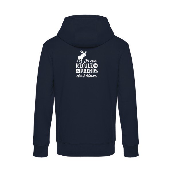 Prendre-de-l-elan sweat shirt original Navy Blue flex Blanc impression Dos