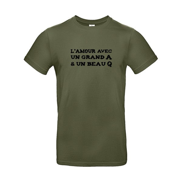 L'Amour avec un grand A et un beau Q ! flex noir B&C - E190 T-shirt|Urban Khaki||2XL