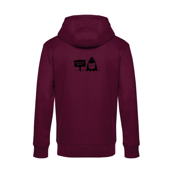 Cours-de-surf sweat shirt original Burgundy flex Noir impression Dos