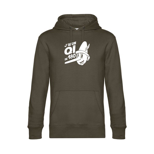 Quotient-intellectuel sweat shirt original Khaki flex Blanc impression Face