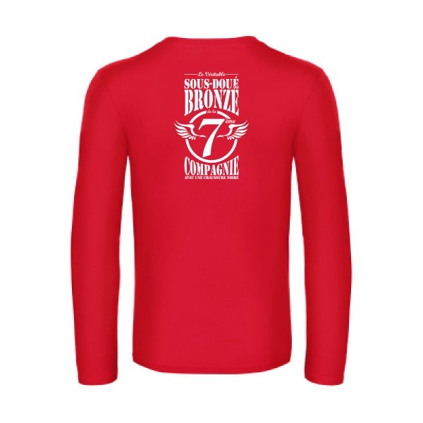 7eme compagnie crew - t shirt- manches- longues- original- humour- Red impression Dos