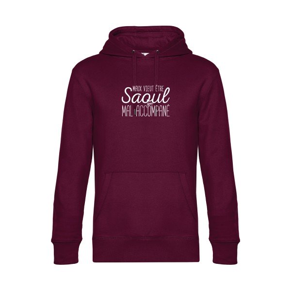 Maux-vieut-etre-Saoul sweat shirt original Burgundy flex Blanc impression Face