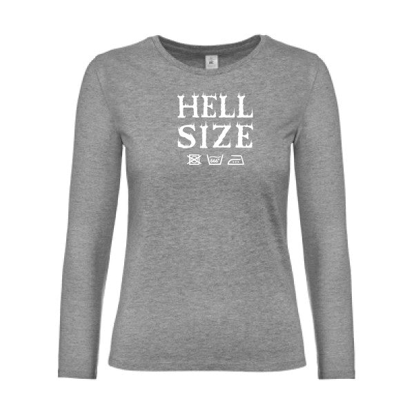 t-shirt lsl femme HELL-SIZE- Sport Grey flex blanc