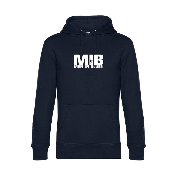 Men-in-blues sweat shirt original Navy Blue flex Blanc impression Face