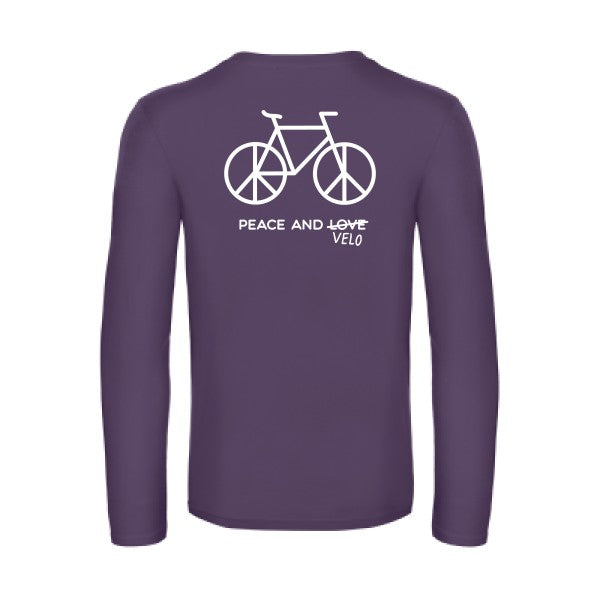 peace and velo - t shirt- manches- longues- original- humour- Urban Purple impression Dos