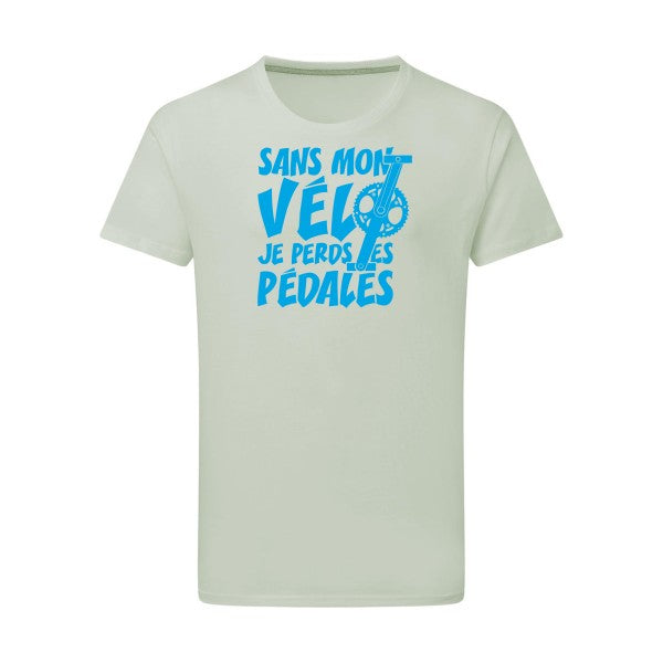 Sans mon vélo, je perds les pédales ! - Flex bleu clair Tshirt original Pastel Macchiato  2XL