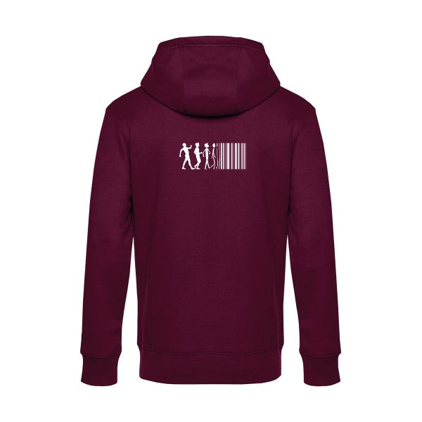 code-barre sweat shirt original Burgundy flex Blanc impression Dos
