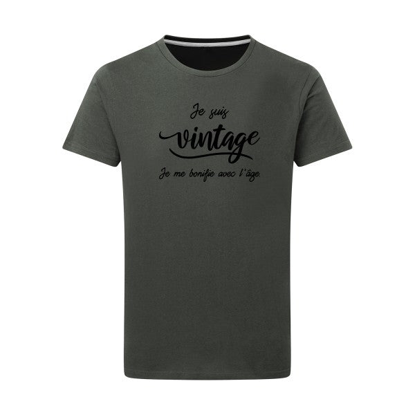 Je suis vintage  - Flex noir Tshirt original Charcoal  5XL