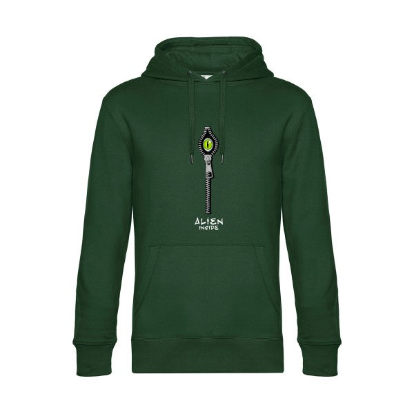Alien-inside- Sweat à capuche original Bottle Green - RueDuTeeshirt