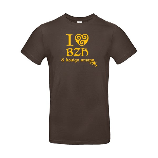 Love BZH & kouignFlex jaune or- T-shirt E190|Brown||2XL