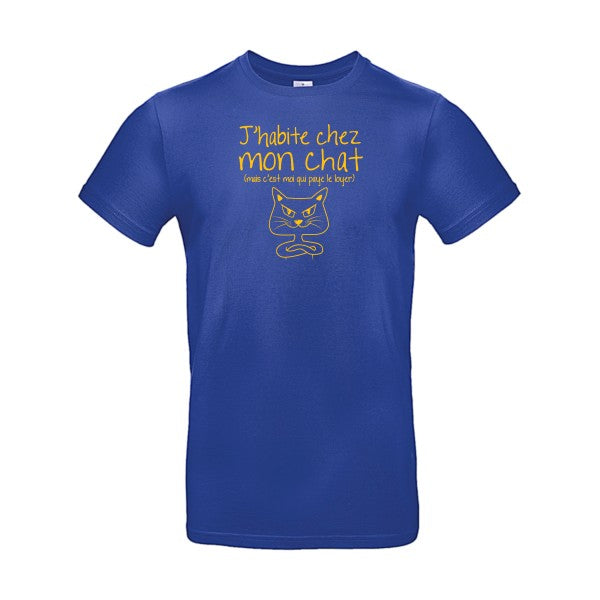 J'habite chez mon chatFlex jaune or - E190 T-shirt|Cobalt Blue||2XL