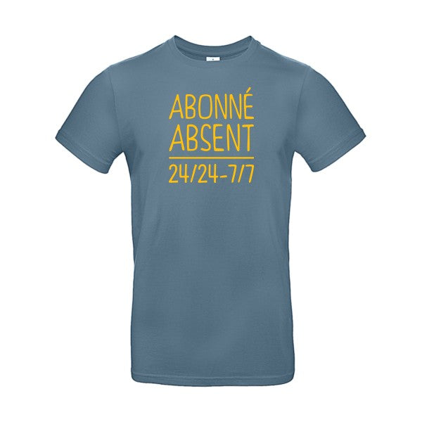 Abonné absentFlex jaune or - E190 T-shirt|Stone Blue||2XL