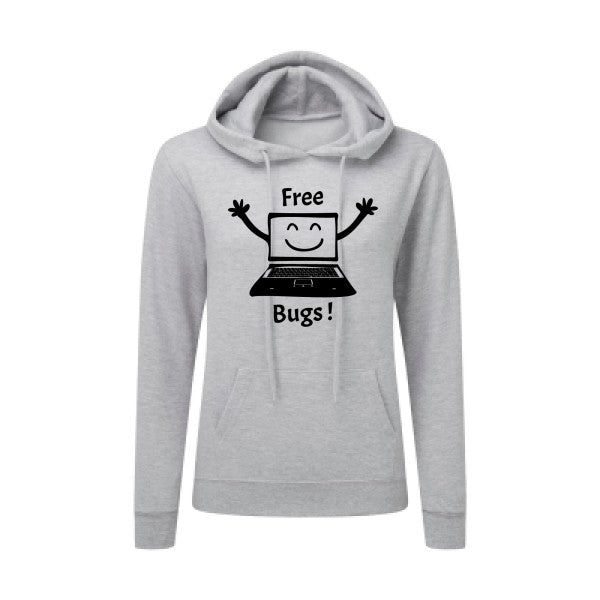 FREE BUGS ! Noir |Sweat original à capuche Femme