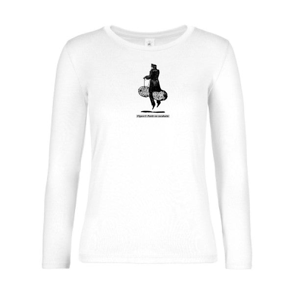 t-shirt lsl femme Partir-en-cacahuete-B&C-E190-LSL-women--T-shirt-femme-manches-longues White flex 