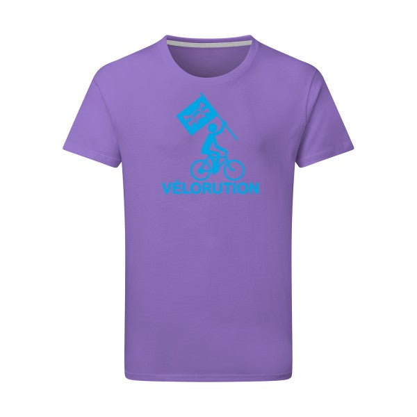 Vélorution - Flex bleu clair Tshirt original Aster Purple  2XL