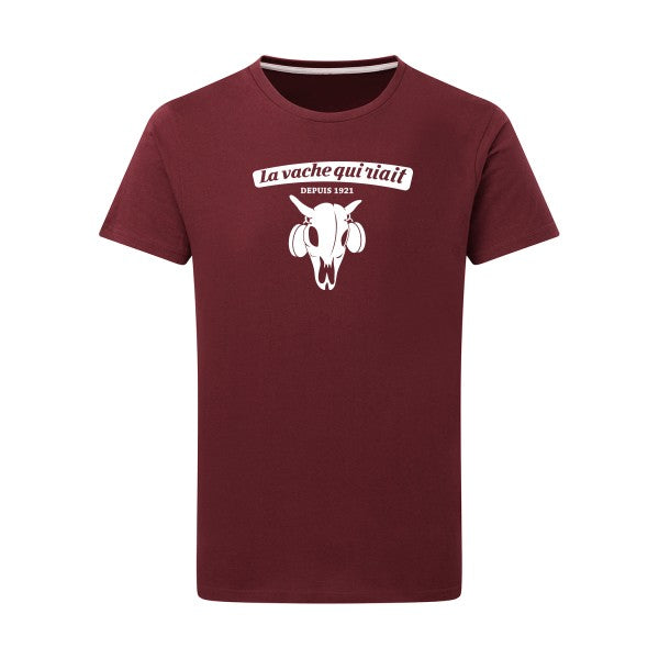 vache qui riait Blanc -Flex Blanc sur T-shirt SG  Burgundy  2XL