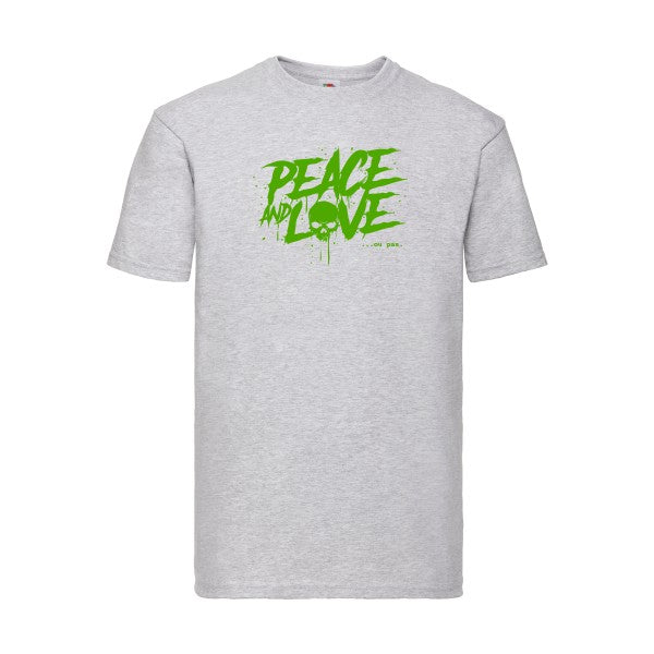 T-shirt|Peace or no peace |Vert pomme|Fruit of the loom 205  G