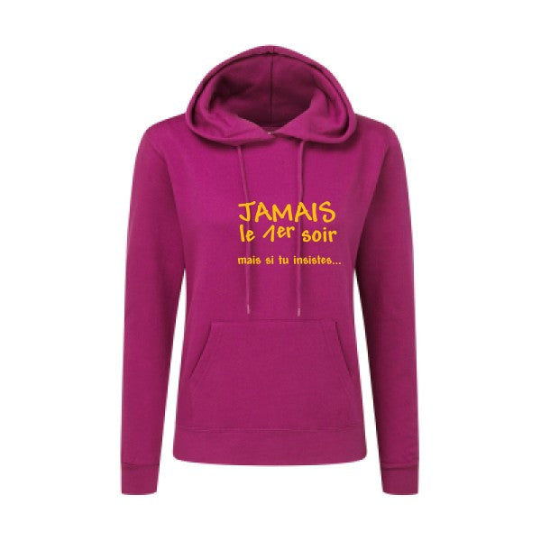 JAMAIS... jaune Or |Sweat original à capuche Femme