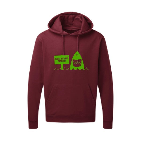 Cours de surf Vert pomme |Sweat capuche imprimé homme