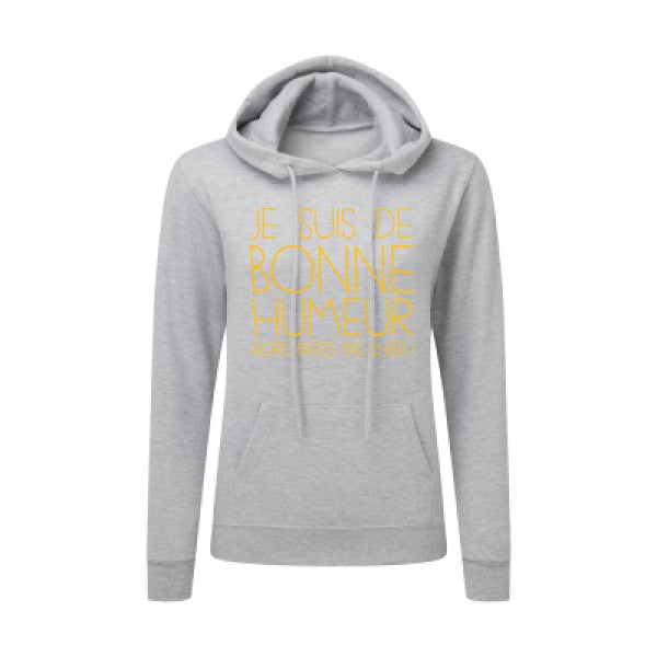 BONNE HUMEUR jaune Or |Sweat original à capuche Femme