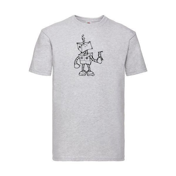 T-shirt|Robot & Bird |flex Noir| Fruit of the loom 205 g 