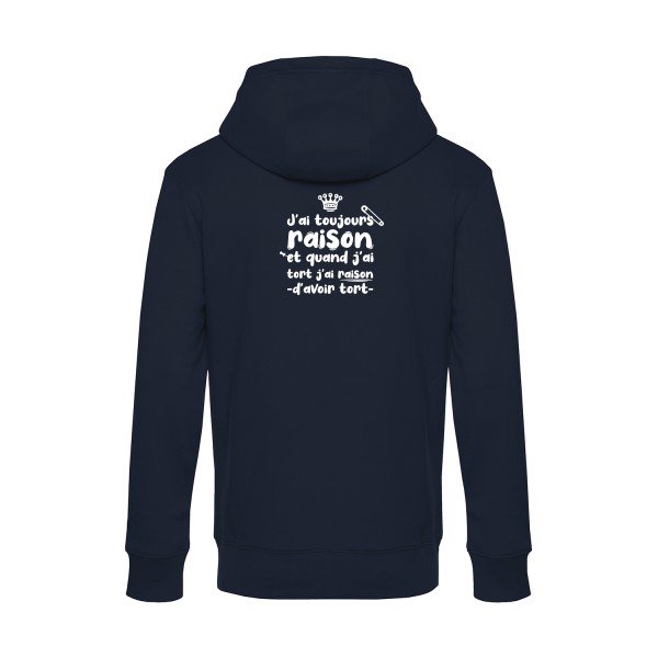 J-ai-toujours-raison sweat shirt original Navy Blue flex Blanc impression Dos