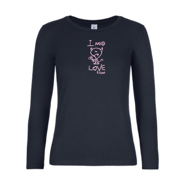 t-shirt lsl femme LOVER Navy flex Rose