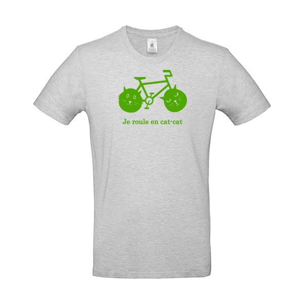 cat-cat bike flex Vert pomme B&C - E190 T-shirt|Ash||2XL