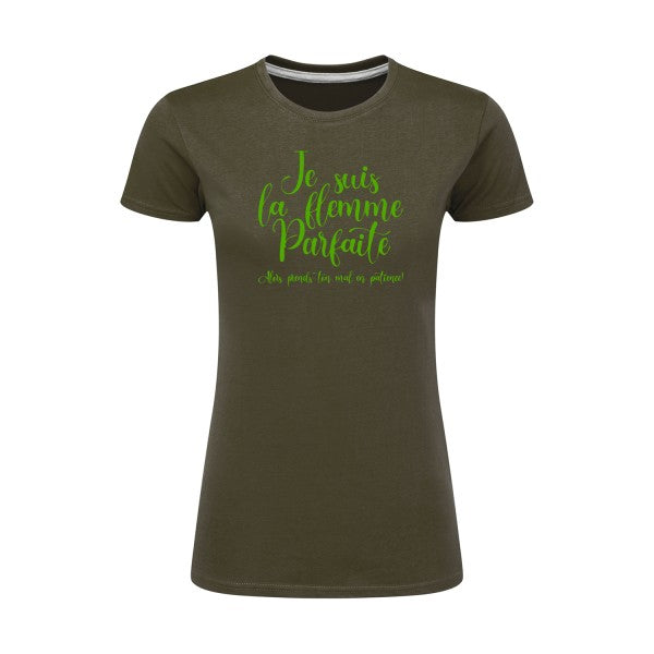 La flemme parfaite | Vert pomme |T shirt original femme|SG