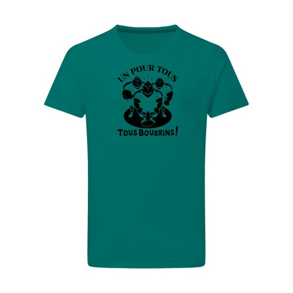 Un pour tous, Tous bourrins ! - Flex noir Tshirt original Emerald Green  2XL