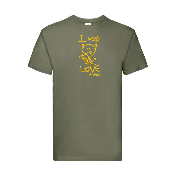 T-shirt|LOVER |flex jaune Or| Fruit of the loom 205 g 