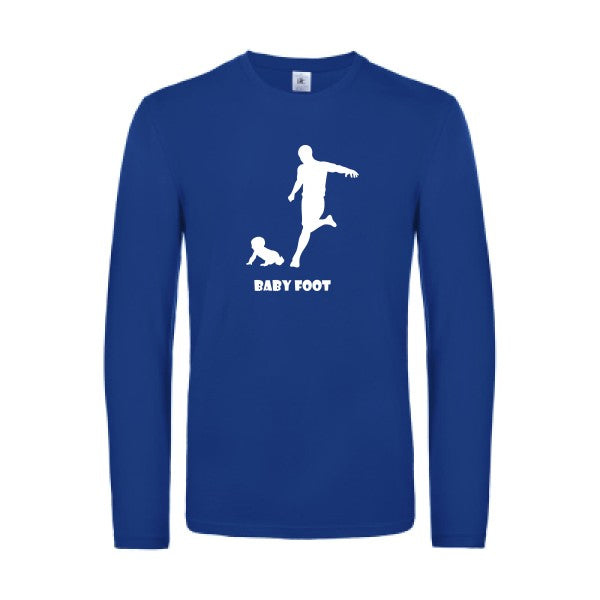 baby foot - t shirt- manches- longues- original- humour- Royal Blue impression Face