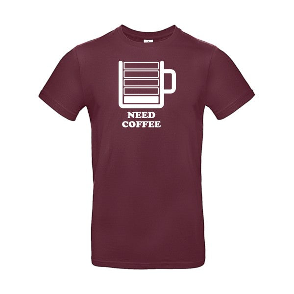 Need Coffee B&C- T-shirt E190|Burgundy||2XL