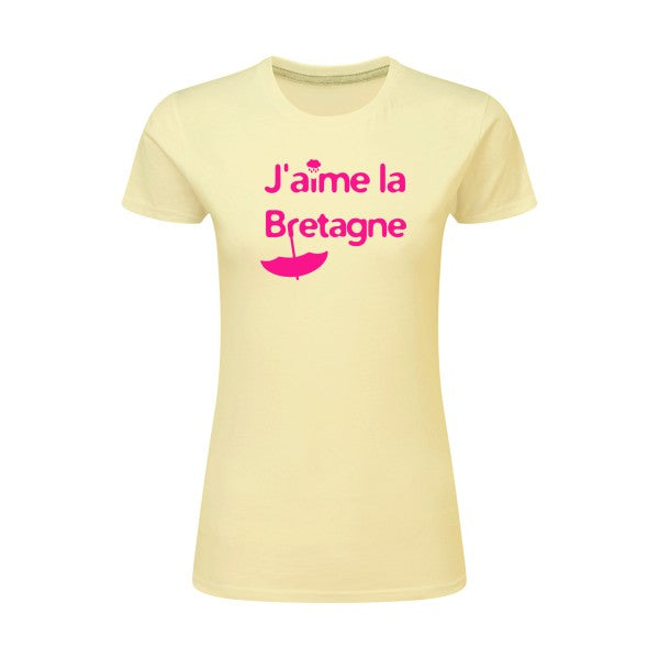 J'aime la Bretagne |Rose Fluo |T shirt original femme|SG