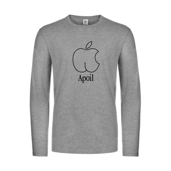 apoil - t shirt- manches- longues- original- humour- Sport Grey impression Face