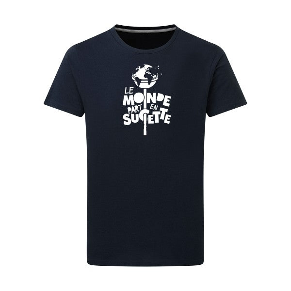 Le Monde part en Sucette - Flex Blanc Tshirt original Navy  5XL