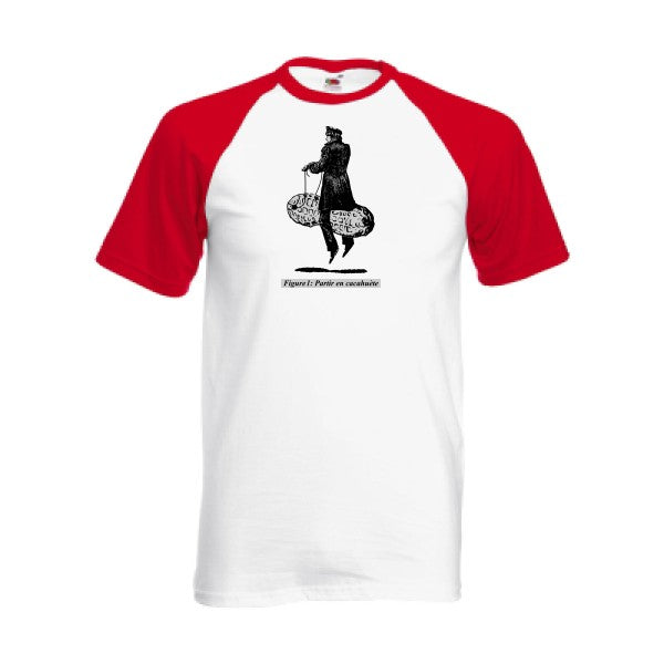 T-shirt fruit of the loom baseball  couleur White/Red