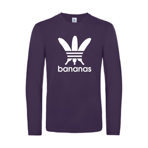 bananas - t shirt- manches- longues- original- humour- Urban Purple impression Face