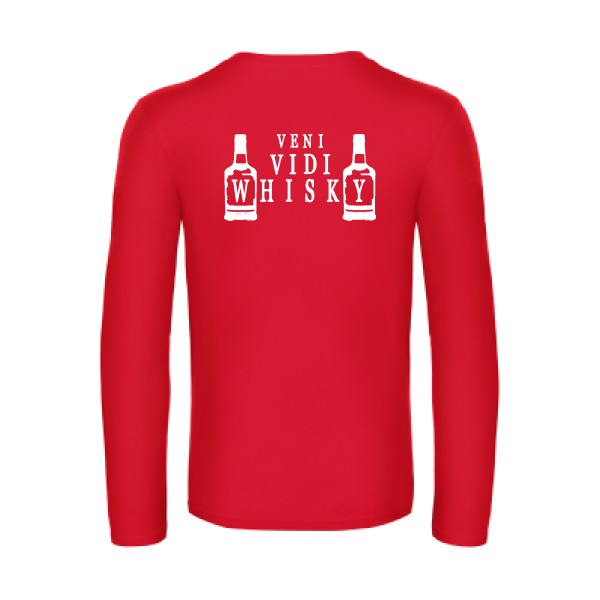 veni vidi whisky - t shirt- manches- longues- original- humour- Red impression Dos