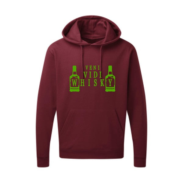 VENI VIDI WHISKY |Sweat  capuche humoristique Vert pomme 