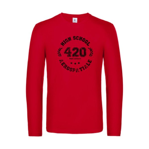very high school - t shirt- manches- longues- original- humour- Red impression Face