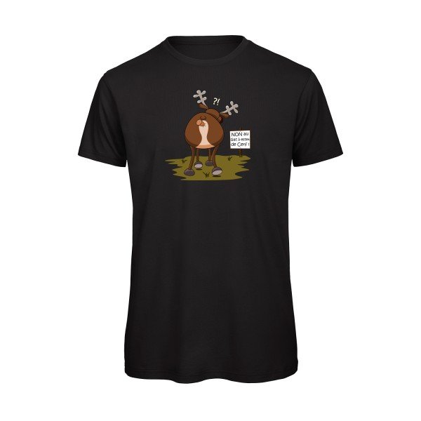 T-shirt humour original Gaz A Effet De Cerf T Shirt couleur Black