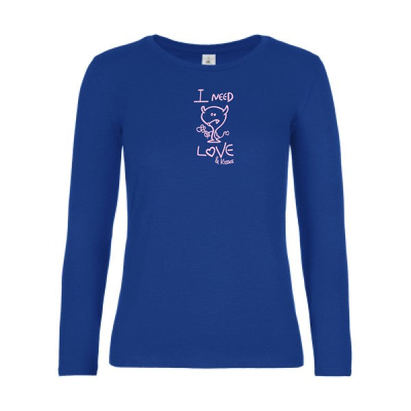 t-shirt lsl femme LOVER Royal Blue flex Rose