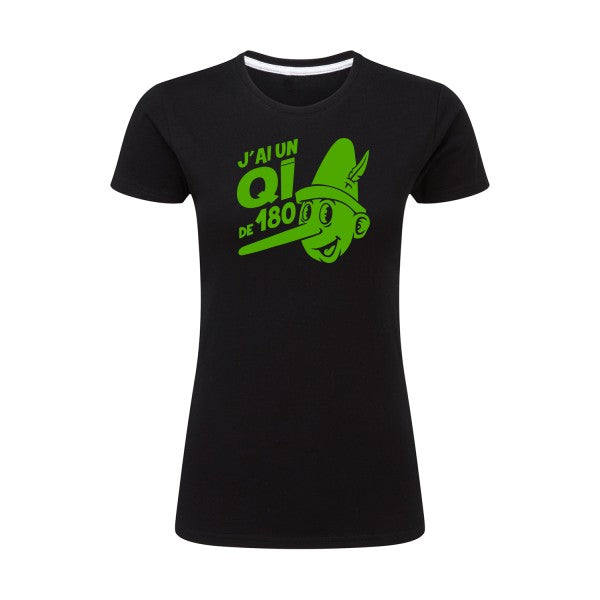 Quotient intellectuel Vert pomme |T shirt original femme|SG