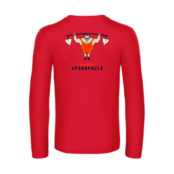 aperophile-t-shirt-manches-longues-original-humour -Red